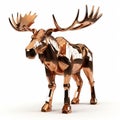 Copper Moose Statue With Distorted Perspectives And Exaggerated Forms