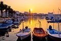 Golden morning sunrise in Split
