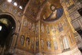 golden mosaic in the cathedral of monreale in sicily (italy) Royalty Free Stock Photo