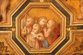Golden mosaic with cute angels on ceiling of 14th century Palazzo Vecchio