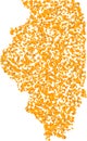 Mosaic Map of Illinois State - Golden Composition of Shard Items in Yellow Tinges