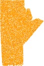 Mosaic Map of Manitoba Province - Gold Collage of Shard Elements in Yellow Shades