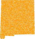 Mosaic Map of New Mexico State - Gold Collage of Shard Fragments in Yellow Tints