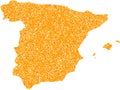 Mosaic Map of Spain - Golden Composition of Detritus Fractions in Yellow Hues