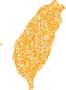 Mosaic Map of Taiwan - Gold Collage of Debris Items in Yellow Hues