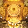 Golden mosque - interior ( Yeni Camii ) Royalty Free Stock Photo