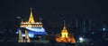 Golden Mount Temple night view, Bangkok Thailand Landmark Royalty Free Stock Photo