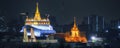 Golden Mount Temple night view, Bangkok Thailand Landmark Royalty Free Stock Photo