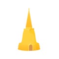 Golden Mount,Thailand icon, cartoon style