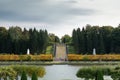 Golden Mountain Cascade in the Peterhof palace and gardens. Petergof, Saint Petersburg, Russia Royalty Free Stock Photo