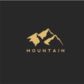 Golden mountain in vector style Royalty Free Stock Photo