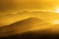 Golden Mountains in Morning or Evening Light Sunlight