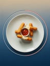 Golden Mozzarella Sticks with Red Sauce Dip Royalty Free Stock Photo