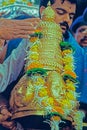 .Golden Mukharvind Of Trimbakeshwar Mahadev Palkhi festival getup at Trimbak