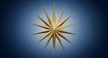 A golden, multi-pointed star with twelve sharp rays is centered against a gradient Royalty Free Stock Photo