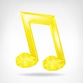 Golden music crystalline note 3D icon Royalty Free Stock Photo