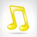 Golden music note 3D icon isolated Royalty Free Stock Photo