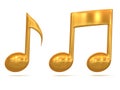 Golden music note 3d icons Royalty Free Stock Photo