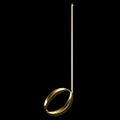 Golden music note illustration - half note - musical symbol Royalty Free Stock Photo