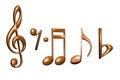 Golden music notes Royalty Free Stock Photo