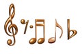 Golden music notes