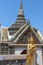 Golden Mythological figure in Wat Phra Kaew temple Bangkok Thailand