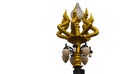 Golden naga seven heads serpent lamp. Royalty Free Stock Photo