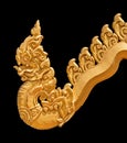 Golden Naga statue Thai art style
