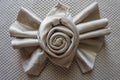 golden napkin origami rose and lazo bow table decoration for party events and holidays