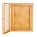 A golden natural color is an empty varnished wooden frame Royalty Free Stock Photo
