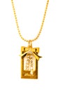 Golden necklace isolated