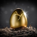 Golden Nest Egg Cracking Open With Burst Of Light Royalty Free Stock Photo