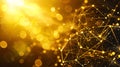 Golden Network. Abstract Background of Interconnected Nodes and Lines. Ideal for Technology, Innovation, and Future Concepts Royalty Free Stock Photo