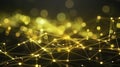 Golden Network Plexus Background, Digital Connection, Technology Abstract Design Royalty Free Stock Photo