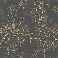 Golden neural seamless pattern