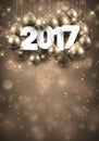 Golden 2017 New Year background.