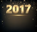 Golden 2017 New Year background.