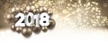 Golden 2018 New Year banner.