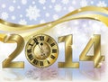 Golden New 2014 year banner Royalty Free Stock Photo