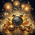 Golden New Year 2025 Celebration