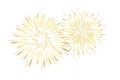 Golden new year fireworks isolated on white background Royalty Free Stock Photo