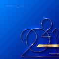 Golden 2021 New Year logo. Holiday greeting card. Vector. Holiday design for greeting card, invitation, calendar, etc