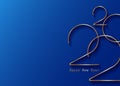 Golden 2022 New Year logo. Holiday greeting card. Vector illustration. Holiday design for greeting card, invitation, calendar,