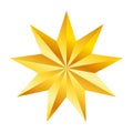 Golden nine pointed star, great design for any purposes. Realistic vector effect. Abstract vector illustration. Celebration