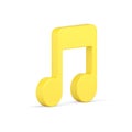 Golden note 3d icon. Music tone symbol of creativity