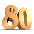 Golden number - 80 Royalty Free Stock Photo
