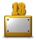 Golden number eighteen Royalty Free Stock Photo