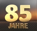 Golden number eighty five, number 85 and the word Royalty Free Stock Photo