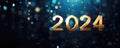 Golden 2024 number for Happy new year 2024, AI-generated content