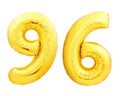 Golden number 96 ninety six made of inflatable balloon Royalty Free Stock Photo